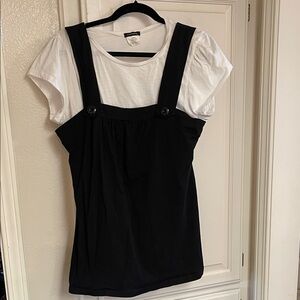 Eyeshadow Black and White Layered Blouse